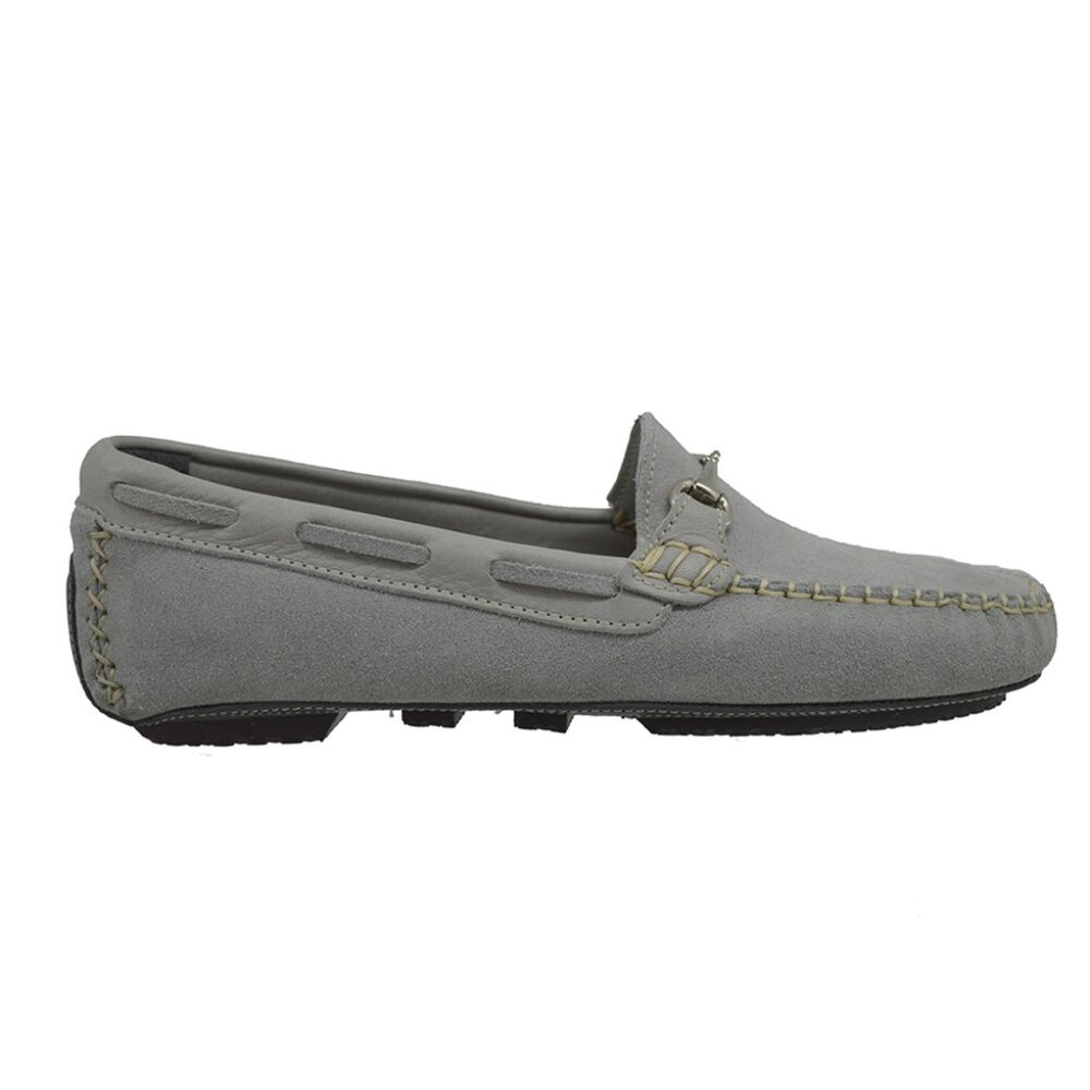 Toscana 4457 Ladies Suede Loafer Sliver